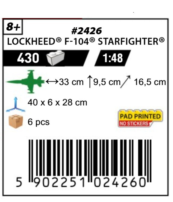 COBI 2426 - LOCKHEED F-104 STARFIGHTER (PRE-COMMANDE)
