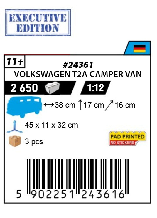 COBI 24361 - VOLKSWAGEN T2a CAMPER VAN Executive Edition (PRE-COMMANDE)