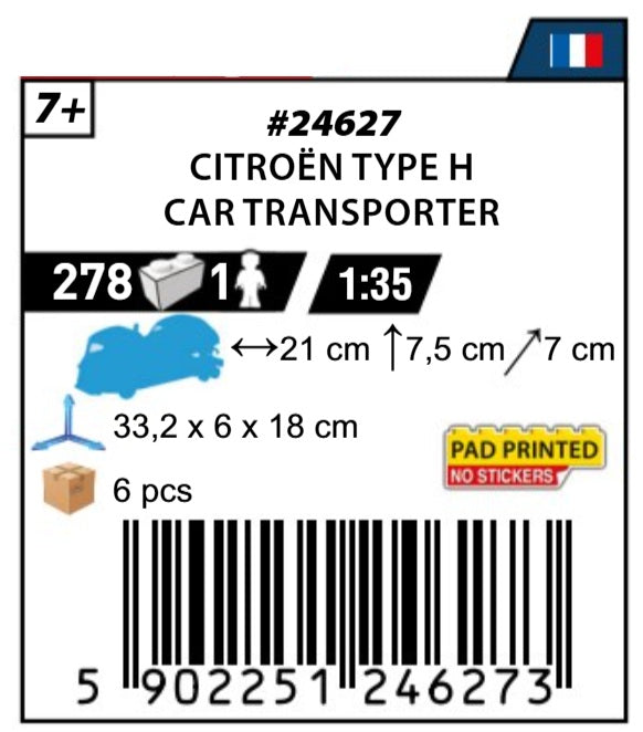 COBI 24627 - CITROËN TYPE H CAR TRANSPORTER & 2CV TYPE AZ