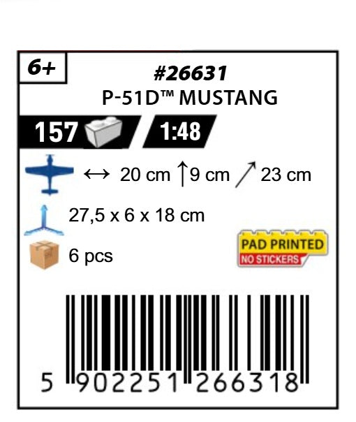 COBI 26631 - NORTH AMERICAN P-51D MUSTANG (PRE-COMMANDE)