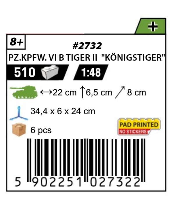 COBI 2732 - PZ.KPFW. VI B TIGER II "KÖNIGSTIGER"