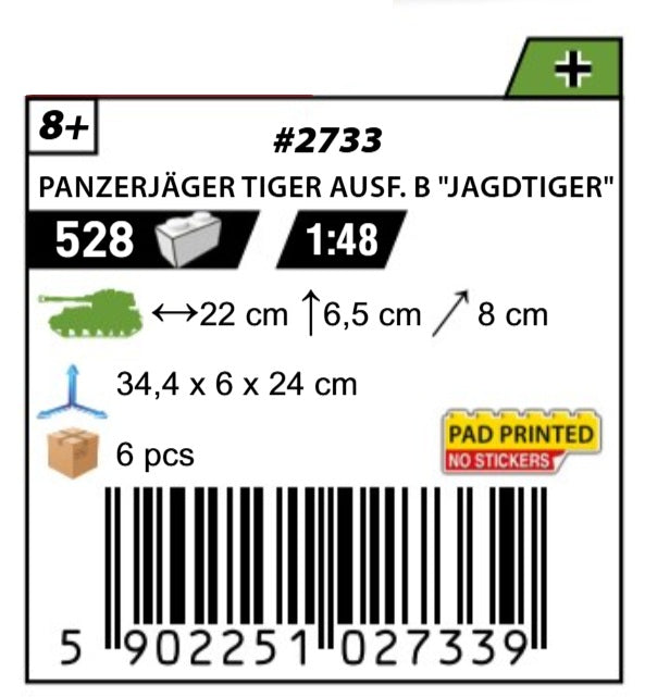 COBI 2733 - PANZERJÄGER TIGER AUSF. B "JAGDTIGER"