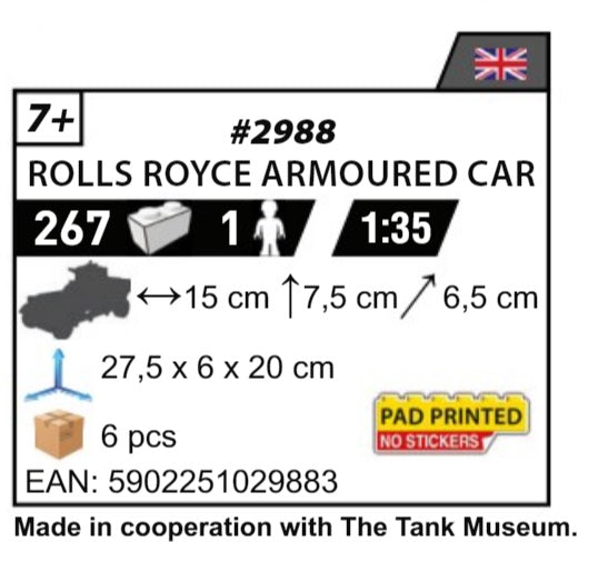 COBI 2988 - ROLLS ROYCE ARMORED CAR