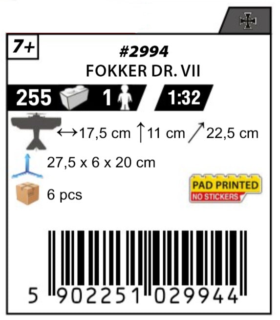 COBI 2994 - FOKKER D. VII