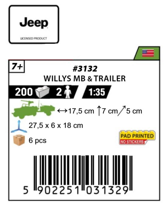 COBI 3132 - WILLYS MB & TRAILER