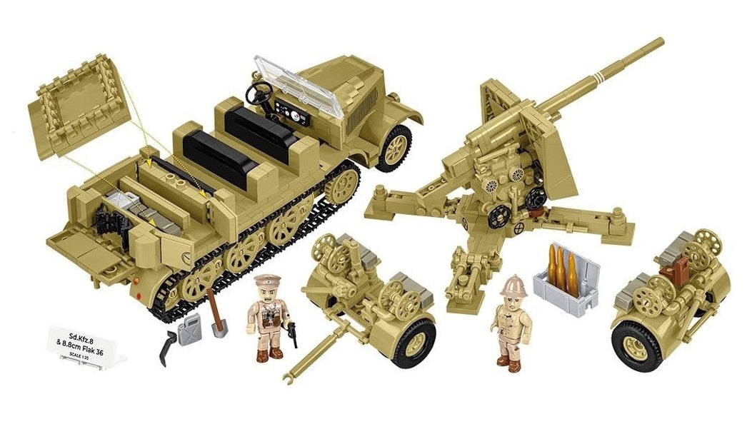 COBI 3143 - SD.KFZ.8 TOWING 8.8CM FLAK 36 (PRE-COMMANDE)