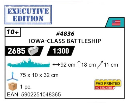 COBI 4836 - IOWA-CLASS BATTLESHIP Executive Edition