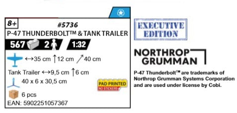 COBI 5736 - P-47 THUNDERBOLT & TANK TRAILER