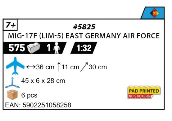 COBI 5825 - LIM-5 (MIG-17F) OSTDEUTSCHE LUFTWAFFE