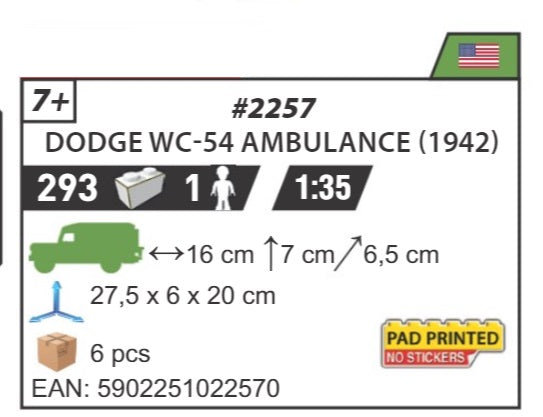 COBI 2257 - DODGE WC 54 AMBULANCE