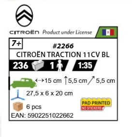 COBI 2266 - CITROËN TRACTION 11CV BL