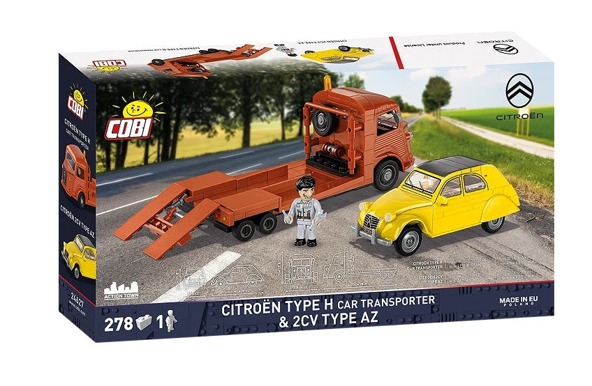 COBI 24627 - CITROËN TYPE H CAR TRANSPORTER & 2CV TYPE AZ