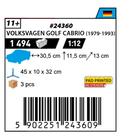 COBI 24360 - VOLKSWAGEN GOLF CABRIOLET