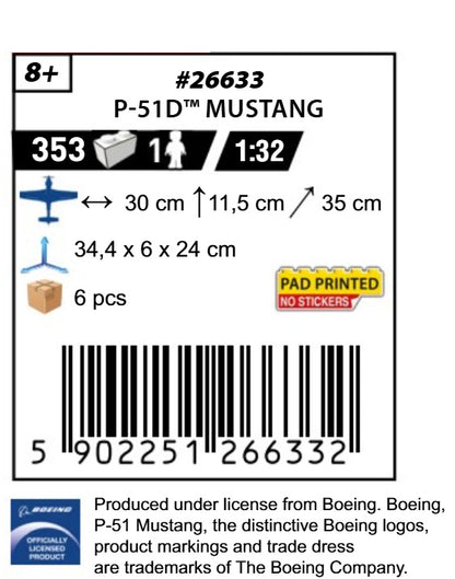 COBI 26633 - NORTH AMERICAN P-51D MUSTANG (PRE-COMMANDE)