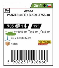 COBI 2666 - PANZER 38 (t) / (CKD) LT VZ. 38