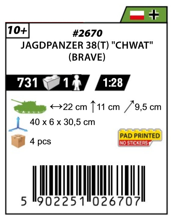 COBI 2670 - JAGDPANZER 38(t) "CHWAT" (BRAVE)