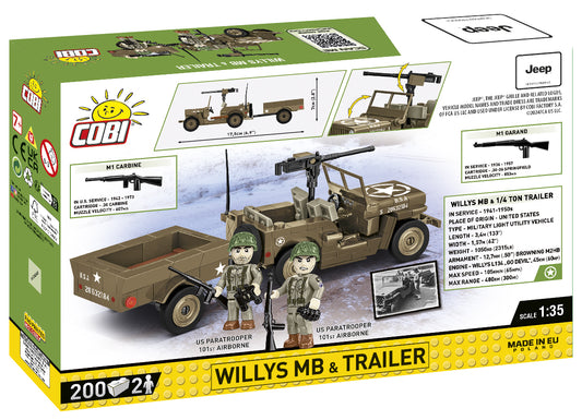 COBI 3132 - WILLYS MB & TRAILER Boite Remplacée