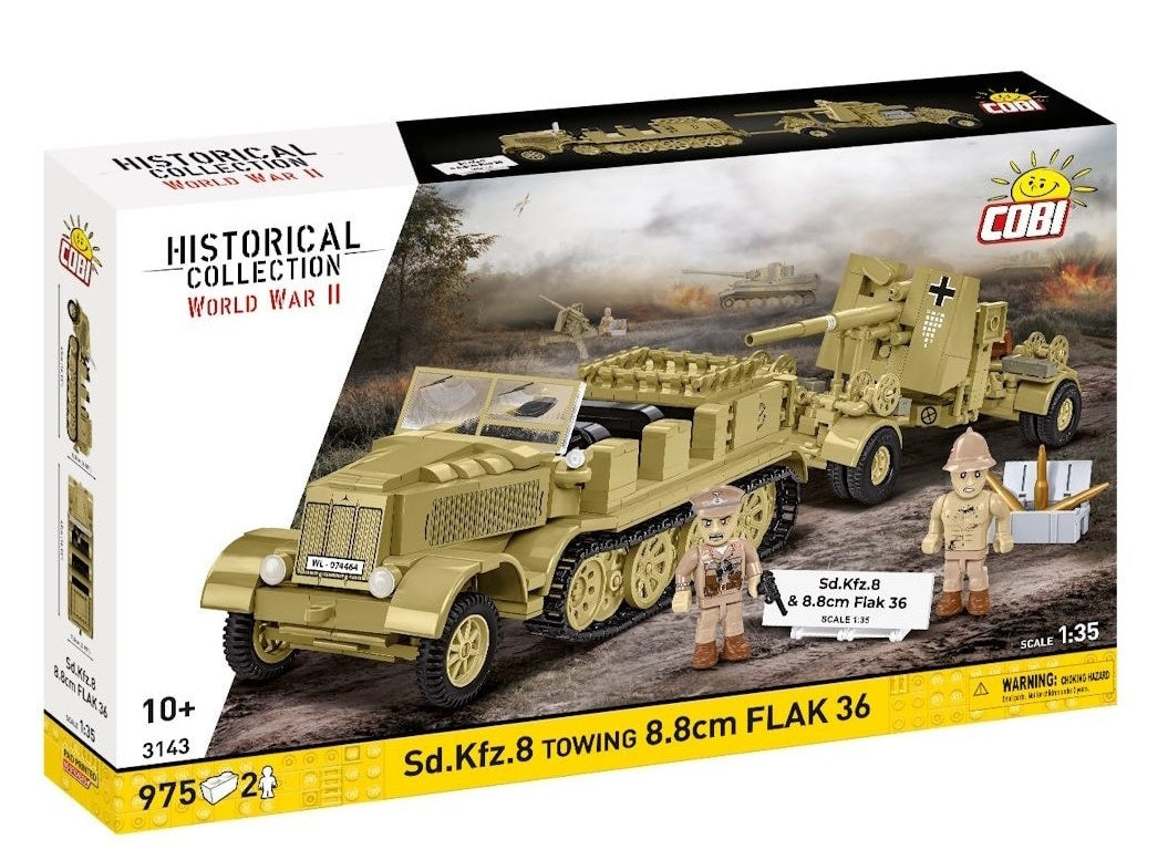 COBI 3143 - SD.KFZ.8 TOWING 8.8CM FLAK 36 (PRE-COMMANDE)