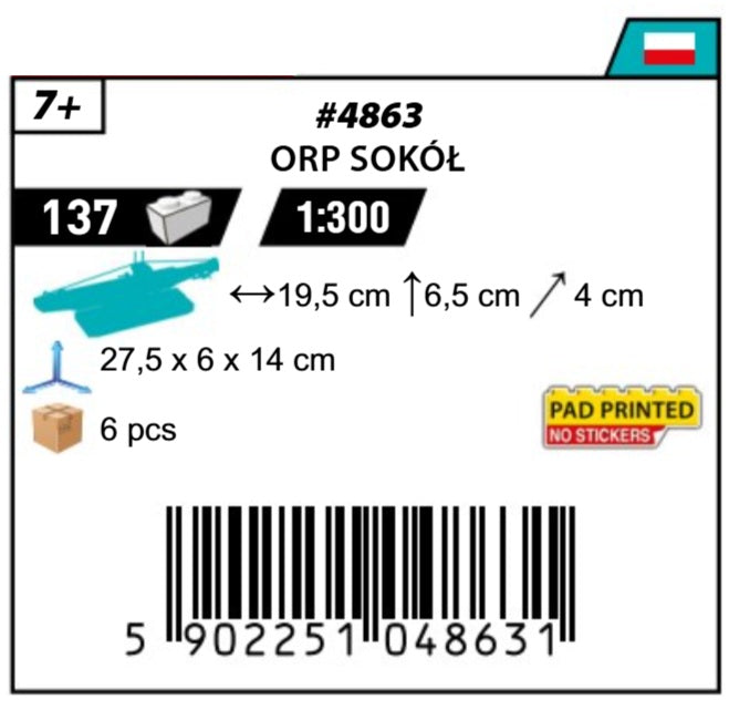 COBI 4863 - ORP SOKOL POLISH SUBMARINE