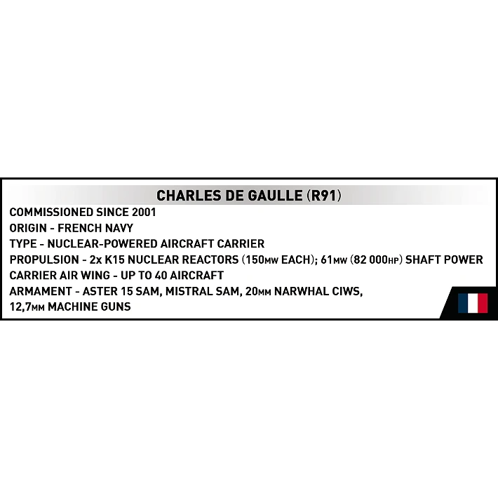 COBI 4868 - PORTE-AVIONS CHARLES DE GAULLE (R91) (Arrivée en stock 28 Octobre)