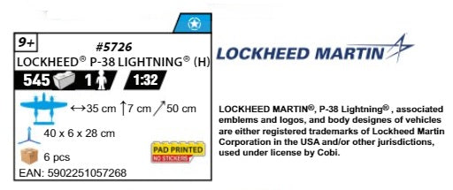 COBI 5726 - LOCKHEED P-38 LIGHTNING (H)