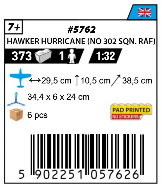 COBI 5762 - HAWKER HURRICANE (NO.302.SQN.RAF)