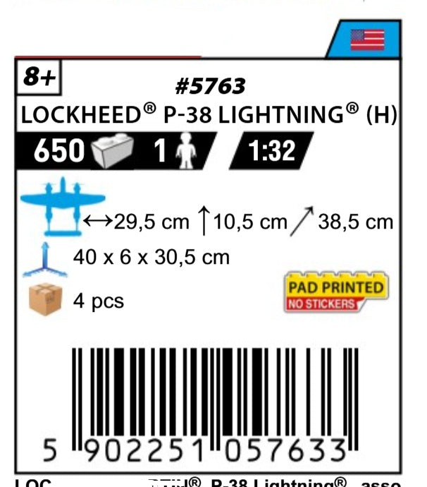 COBI 5763 - LOCKHEED P-38 LIGHTNING (H) (PRE-COMMANDE)