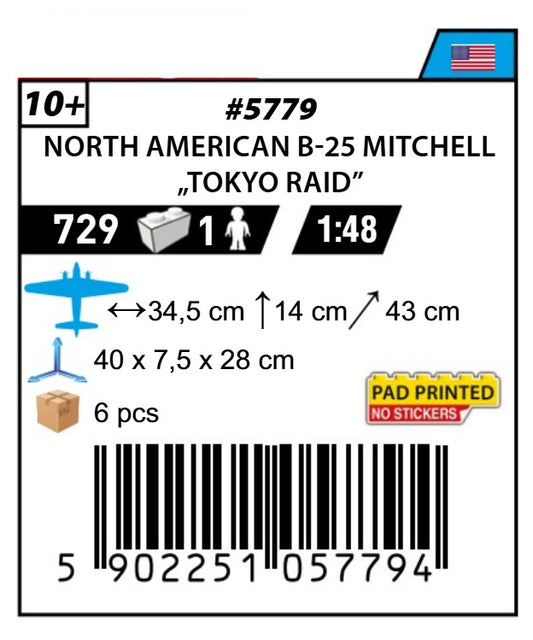 COBI 5779 - B-25 MITCHELL TOKYO RAID (PRE-COMMANDE)