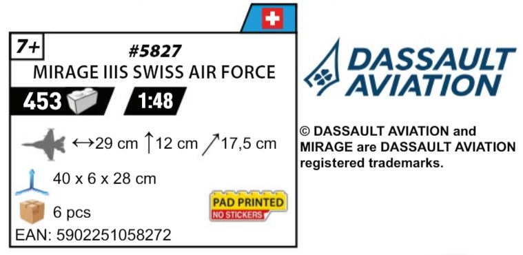 COBI 5827 - MIRAGE III S SCHWEIZER LUFTWAFFE